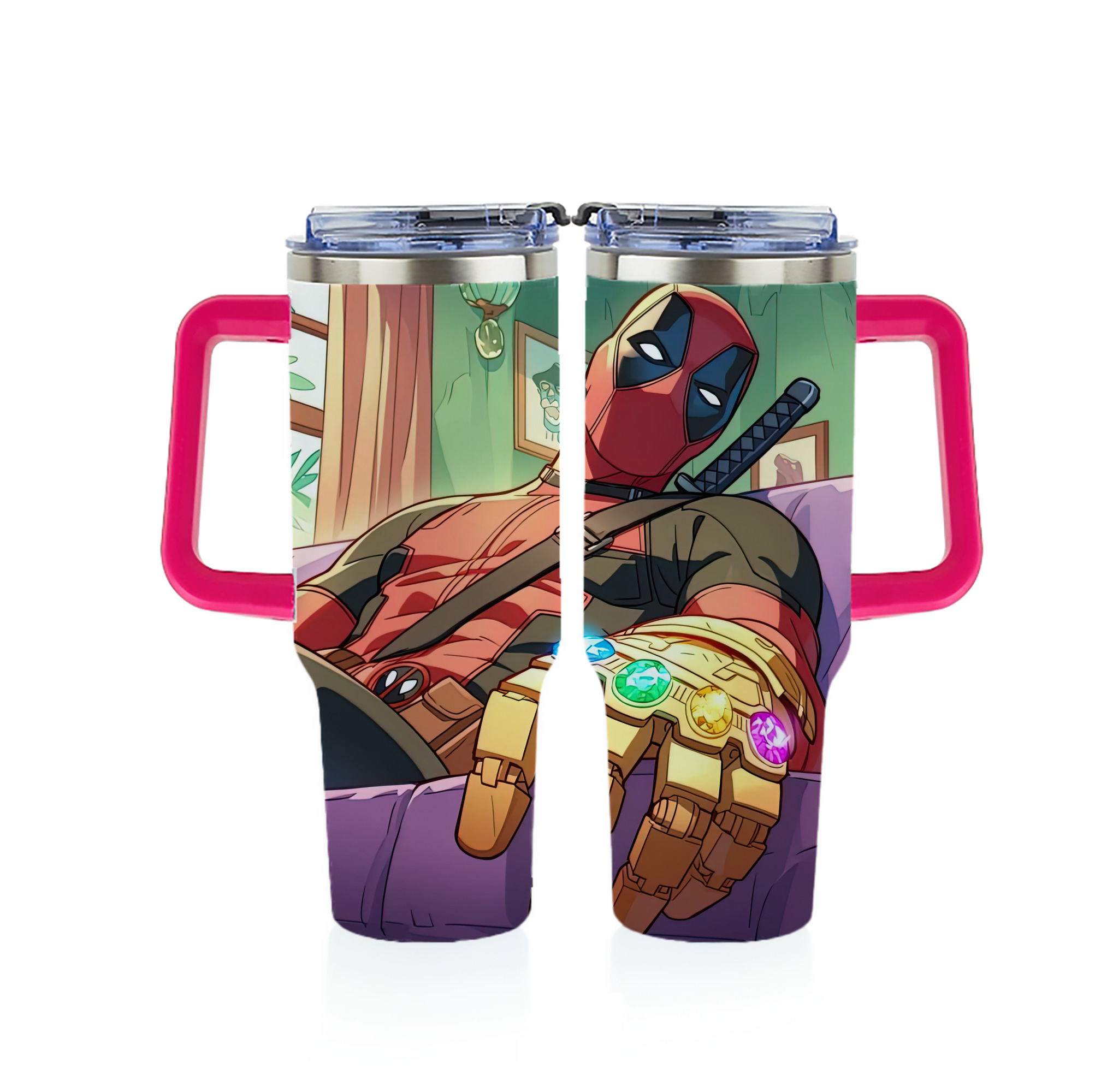 （画像用） Deadpool デッドプール 1200ｍLフルプリント車用タンブラー